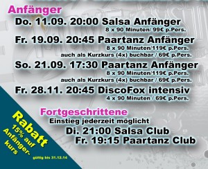 Paartanzkurse Move and Style Herbst 2014